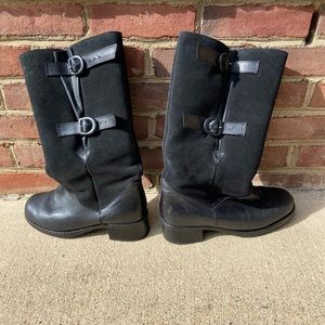 Pajar Tall Black Leather & Suede Boots Shearling Lined Size 10 Unworn